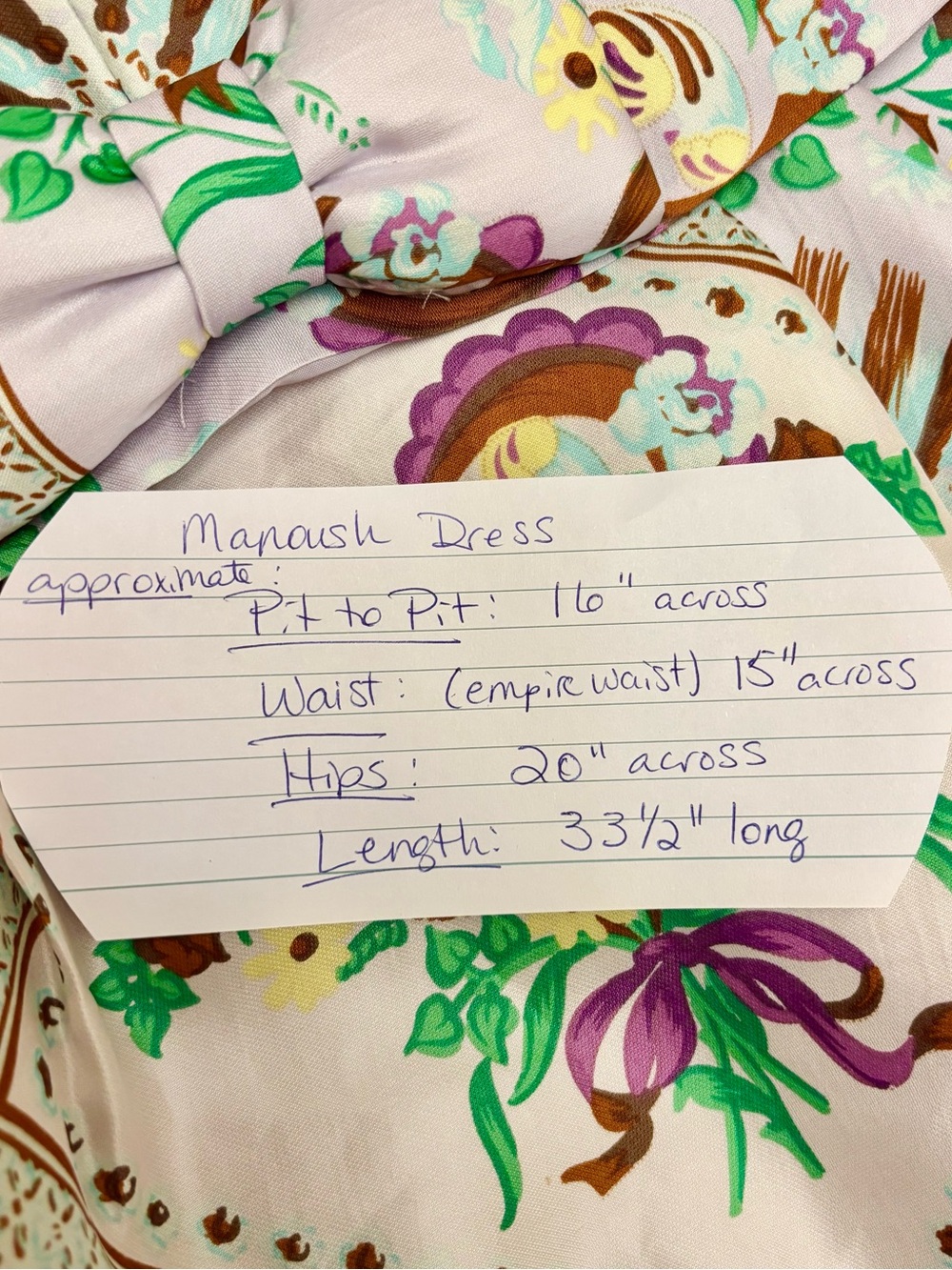 MANOUSH silk printed tropical mini dress sleeveless bow-front $495 - Picture 4 of 7